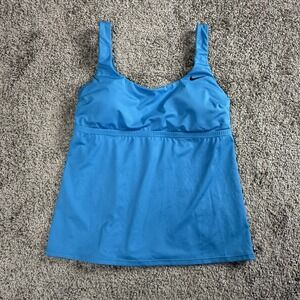 Nike Womens Tankini Swim Top Medium Blue Athletic Sport Tank‎ Activewear